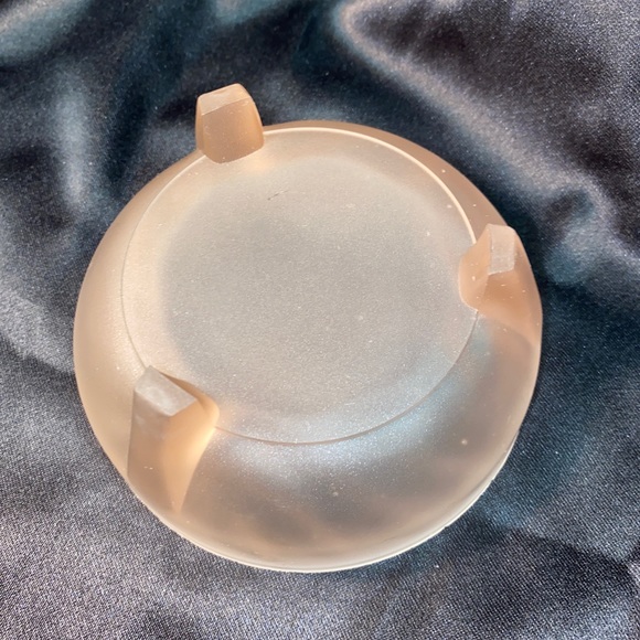 Art Deco Powder Jar Pink Satin Glass L.E.Smith makeup trinket dish candy jewelry - Picture 4 of 12